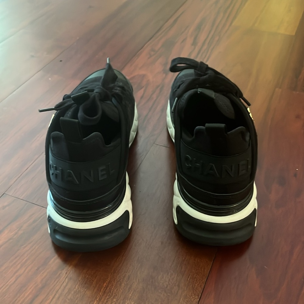 Chanel Sneaker Women's Black Trainer Suede Trail Runner Sneakers size 41 - Picture 4 of 8